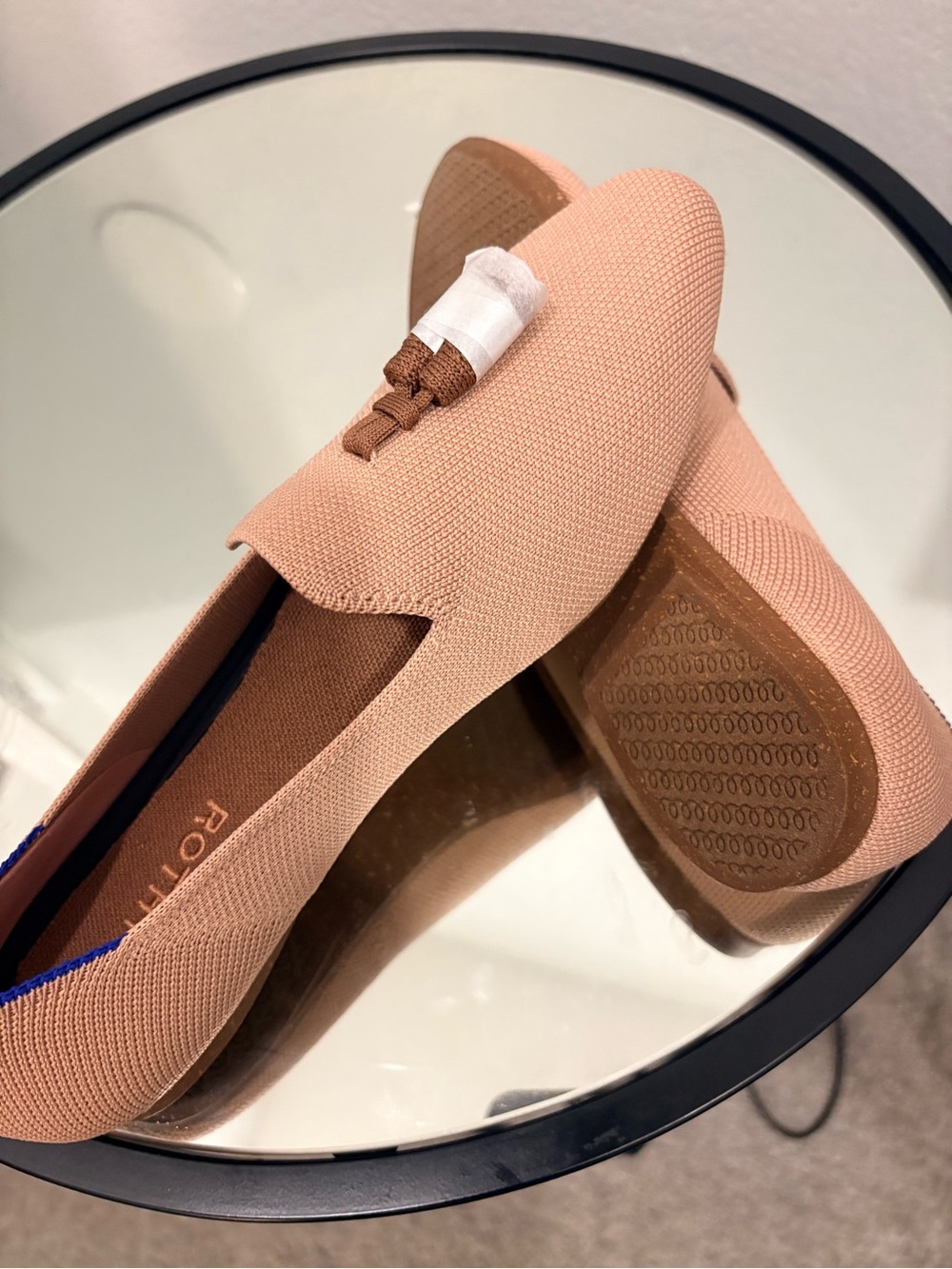 Rothy's Tan Knit Tassel Loafers